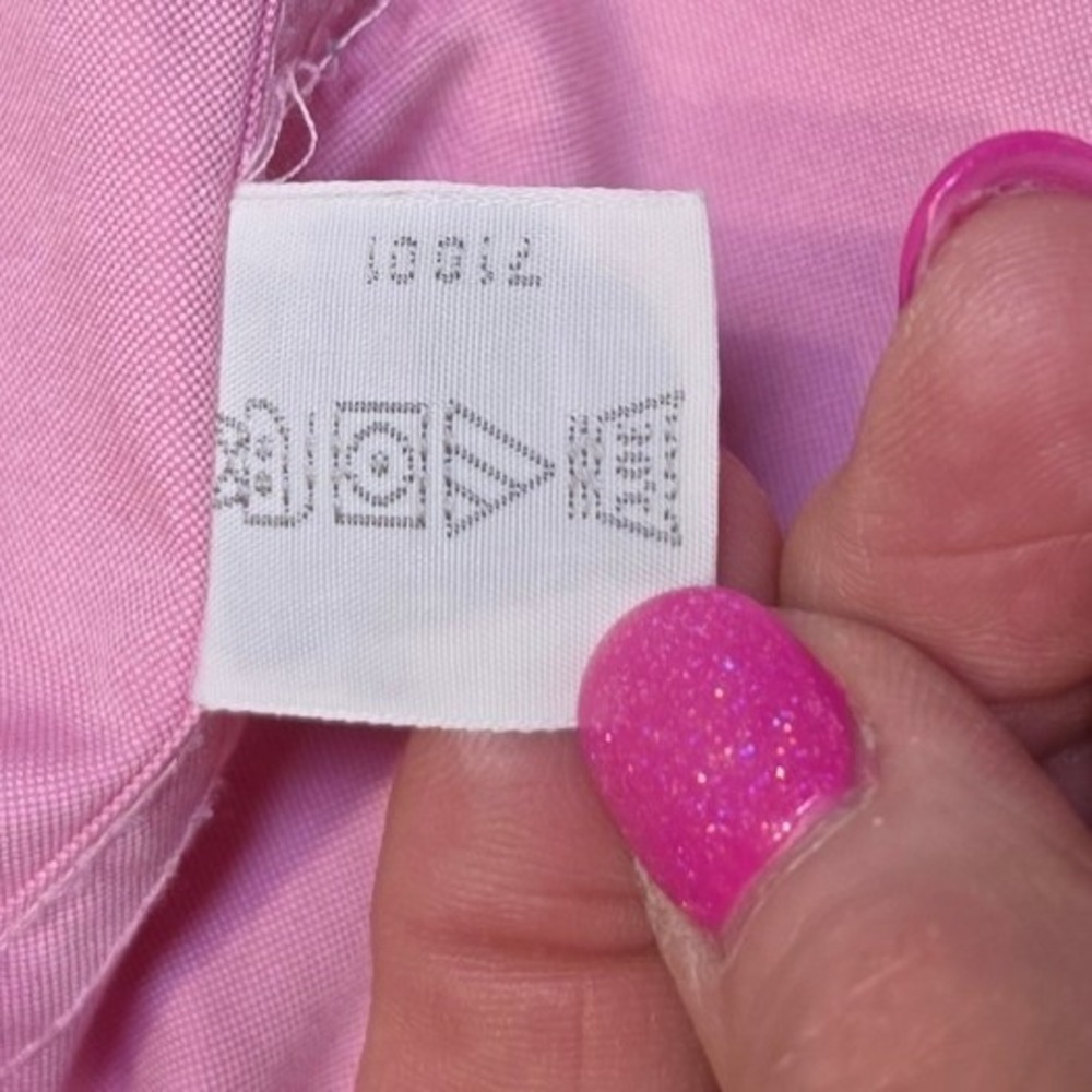 Foxcroft Pink Wrinkle Free 100% Cotton Button Down Shirt Womens 14 Long Sleeve - Picture 5 of 8
